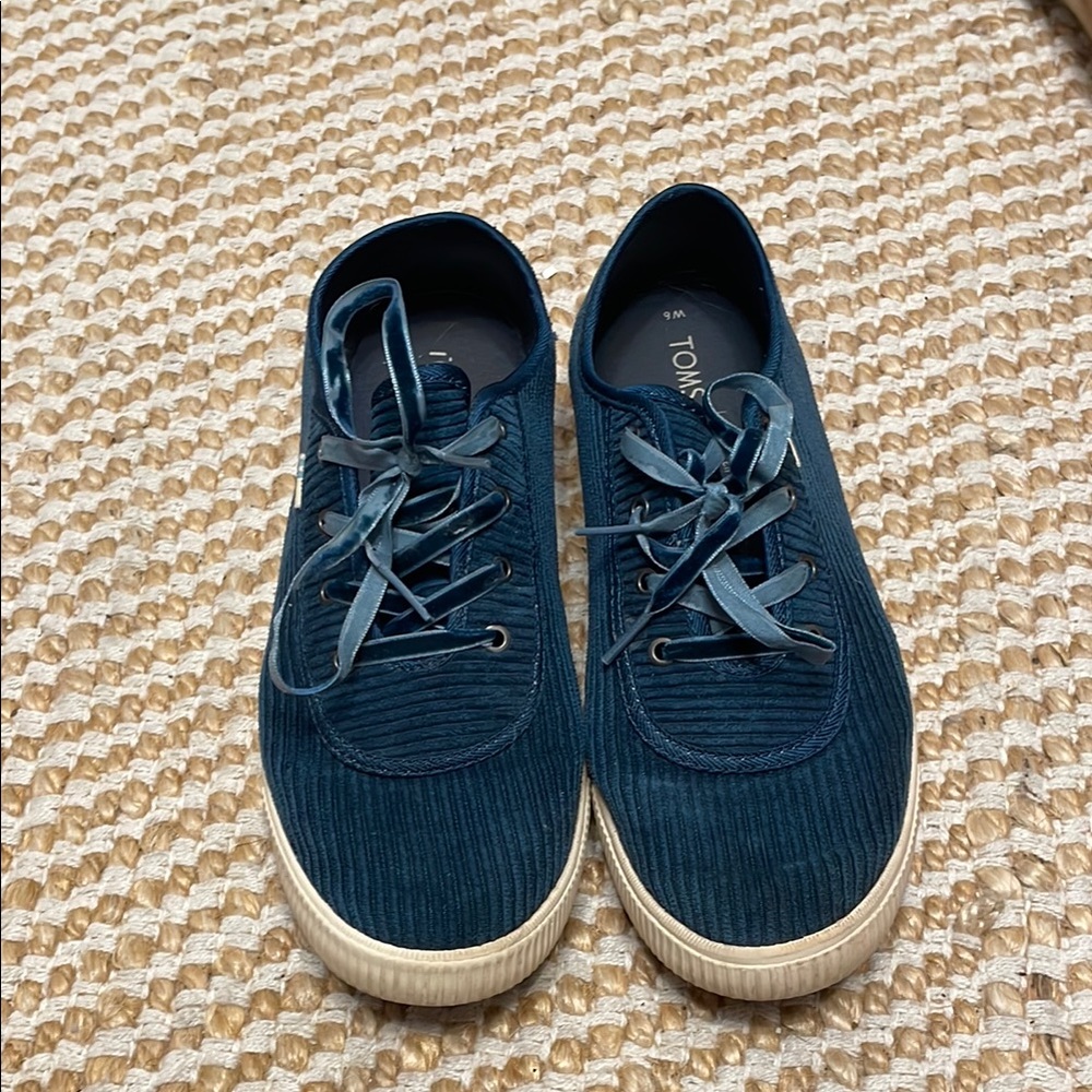 TOMS Blue Corduroy Sneakers